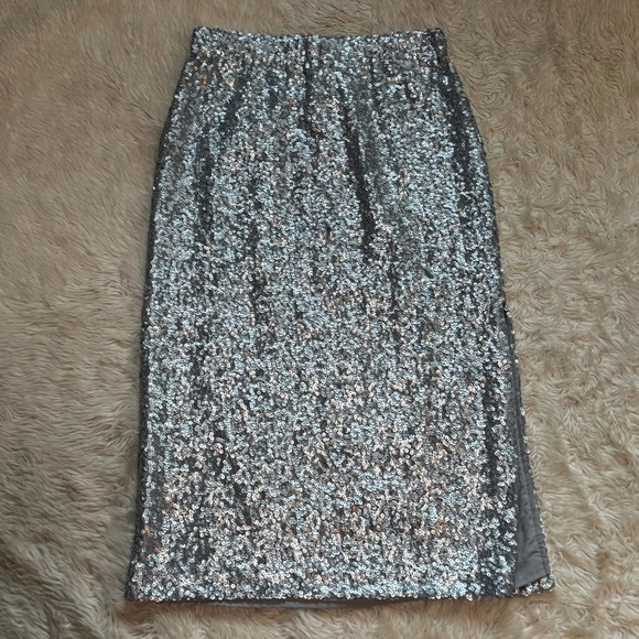 NWT Stine Goya Steel Grey Sequin Skirt - Size XS - Picture 3 of 7